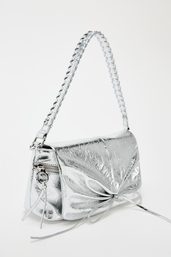 METALLIC GATHERED SHOULDER BAG