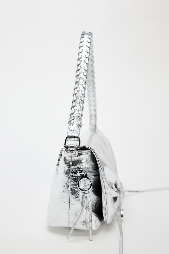 METALLIC GATHERED SHOULDER BAG