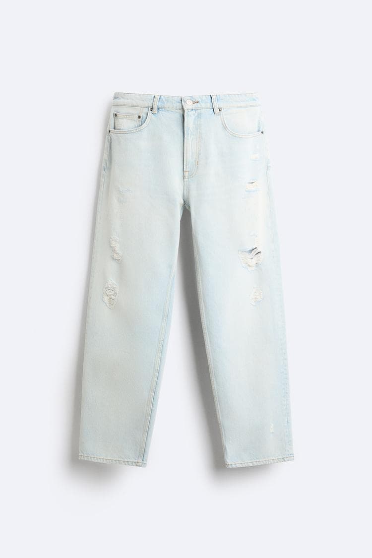 STRAIGHT FIT FADED JEANS